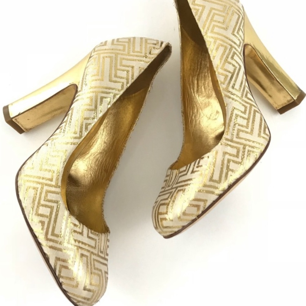 Tory Burch Gold Patterned Colin Heel